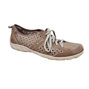 Earth Origins Brown Leather Sneaker‎ with Holes Women's 8